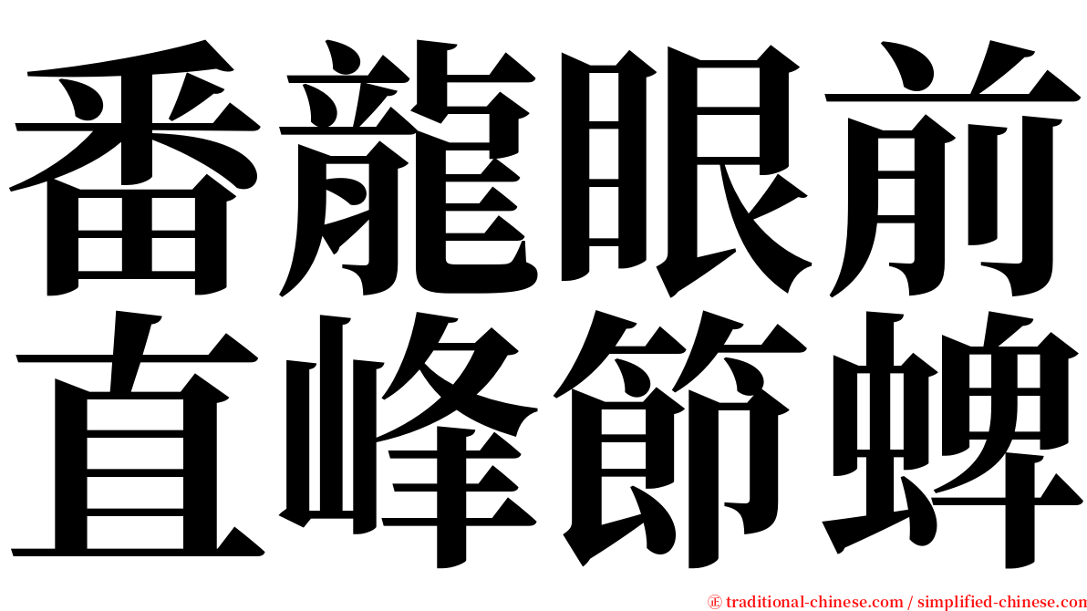 番龍眼前直峰節蜱 serif font