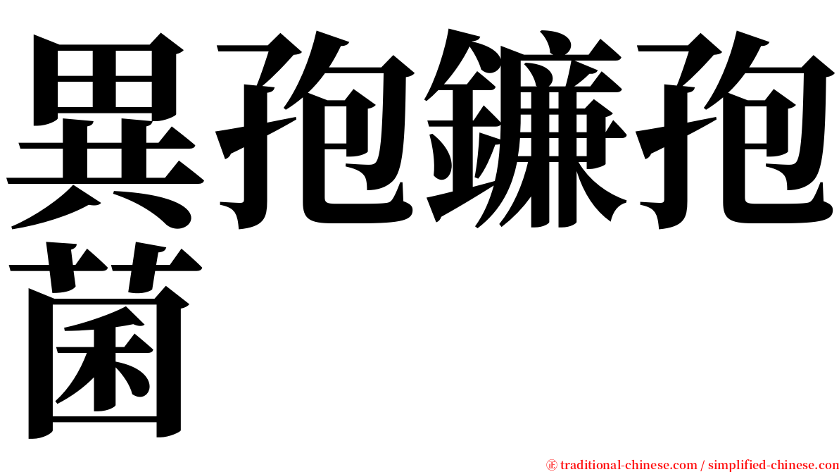 異孢鐮孢菌 serif font