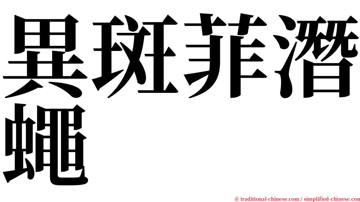 異斑菲潛蠅 serif font