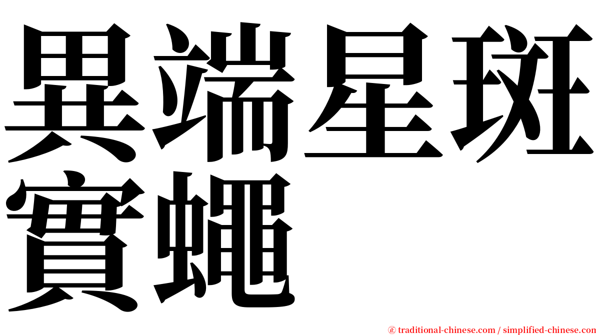 異端星斑實蠅 serif font