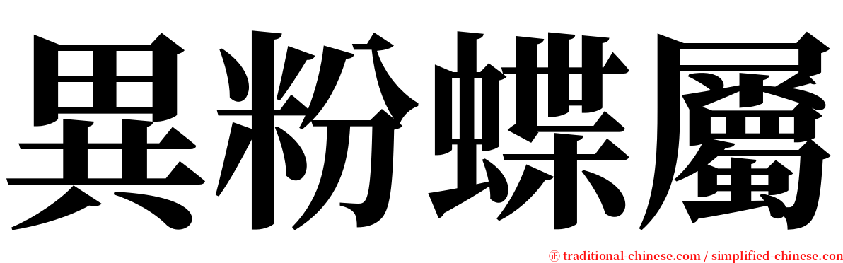 異粉蝶屬 serif font