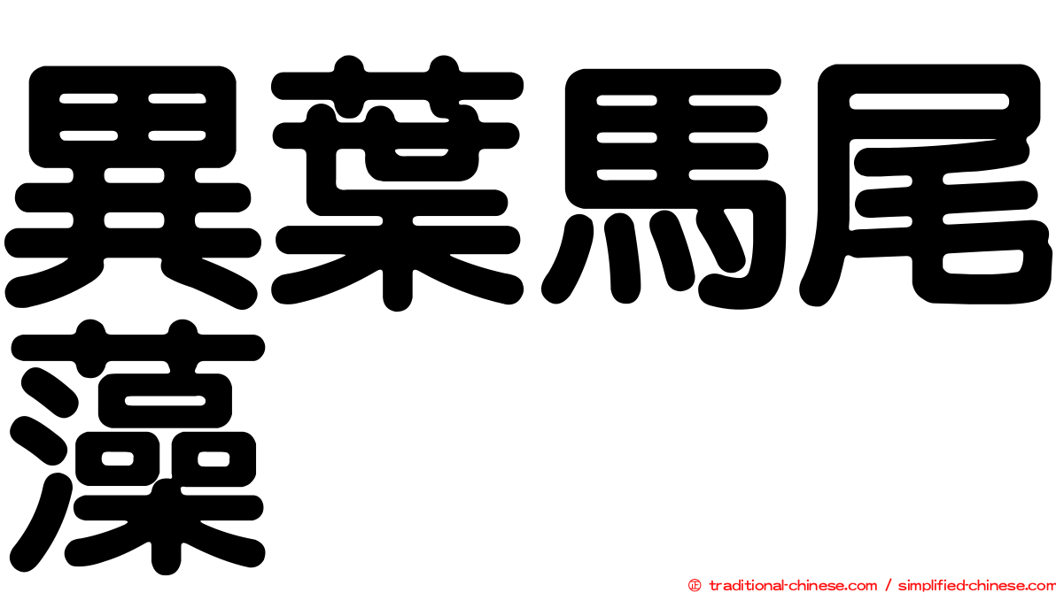 異葉馬尾藻