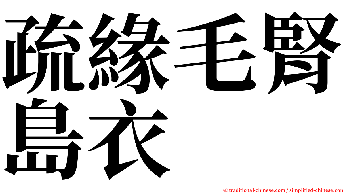 疏緣毛腎島衣 serif font