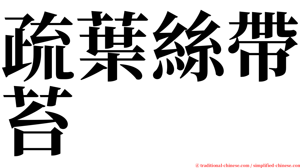 疏葉絲帶苔 serif font