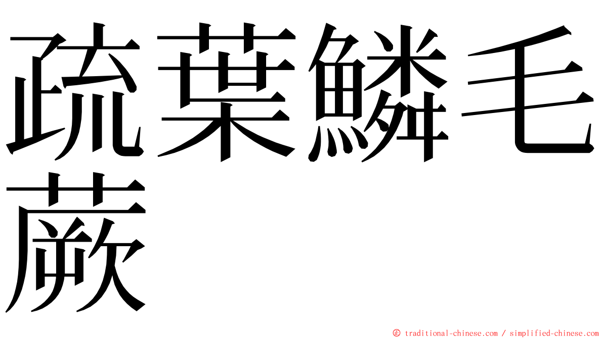 疏葉鱗毛蕨 ming font