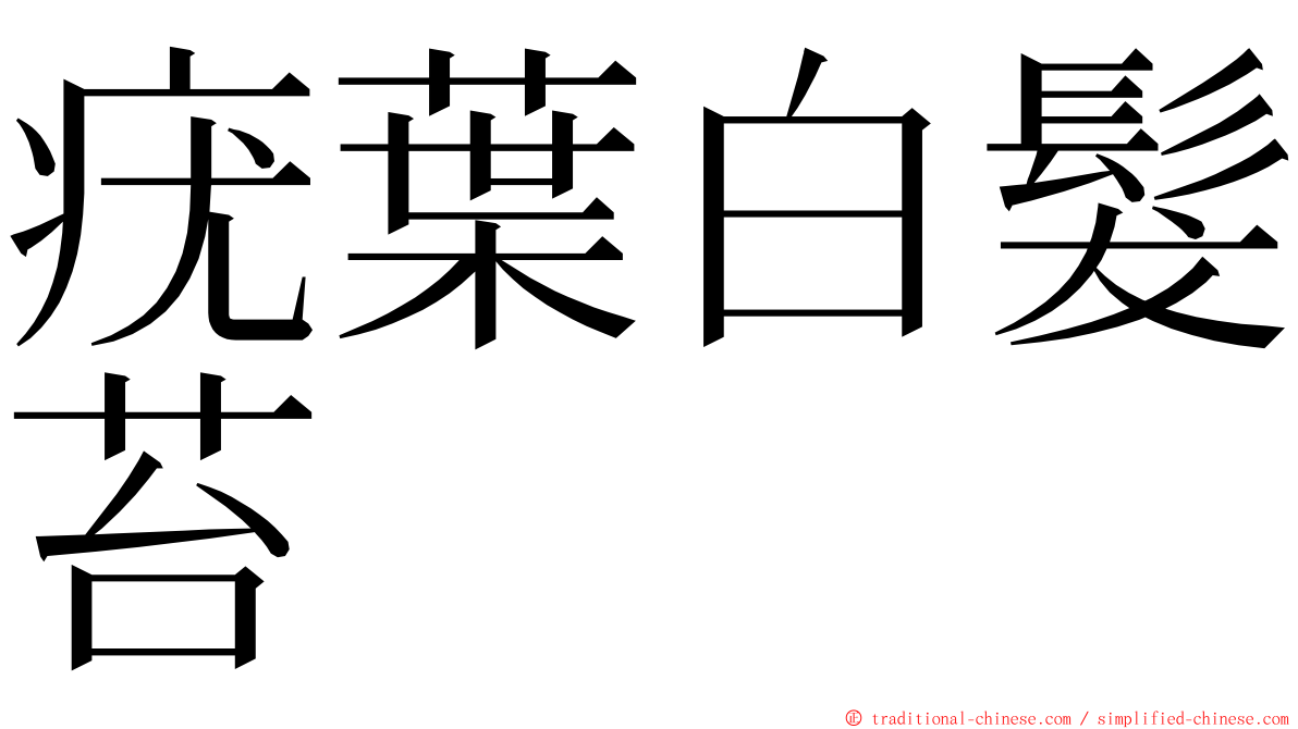 疣葉白髮苔 ming font