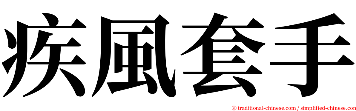 疾風套手 serif font