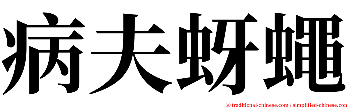 病夫蚜蠅 serif font