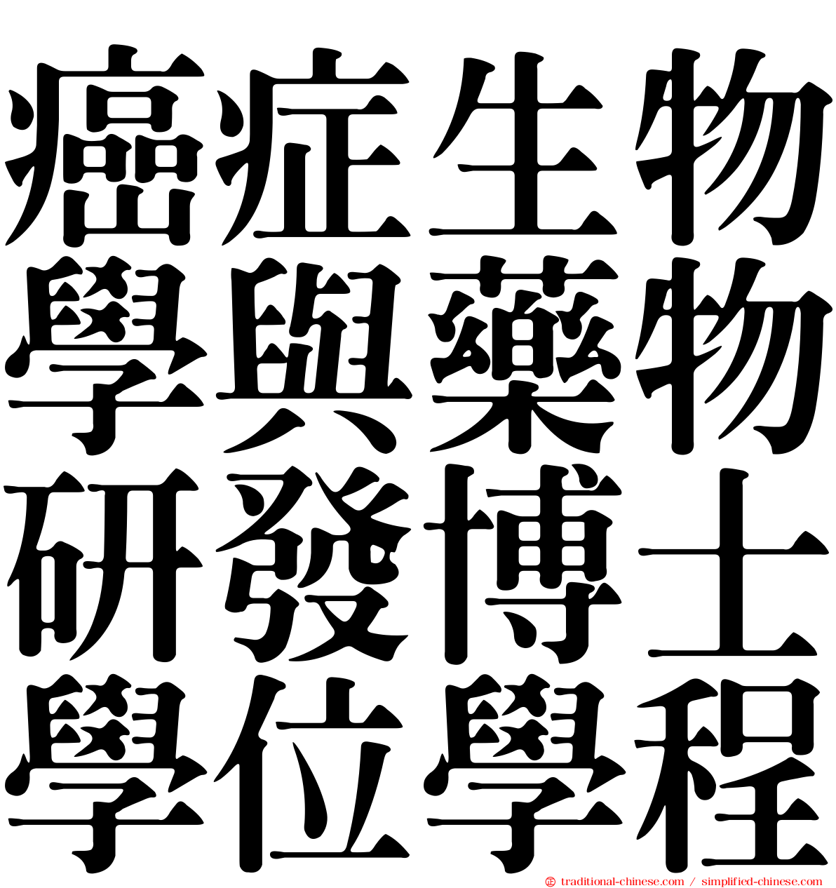 癌症生物學與藥物研發博士學位學程
