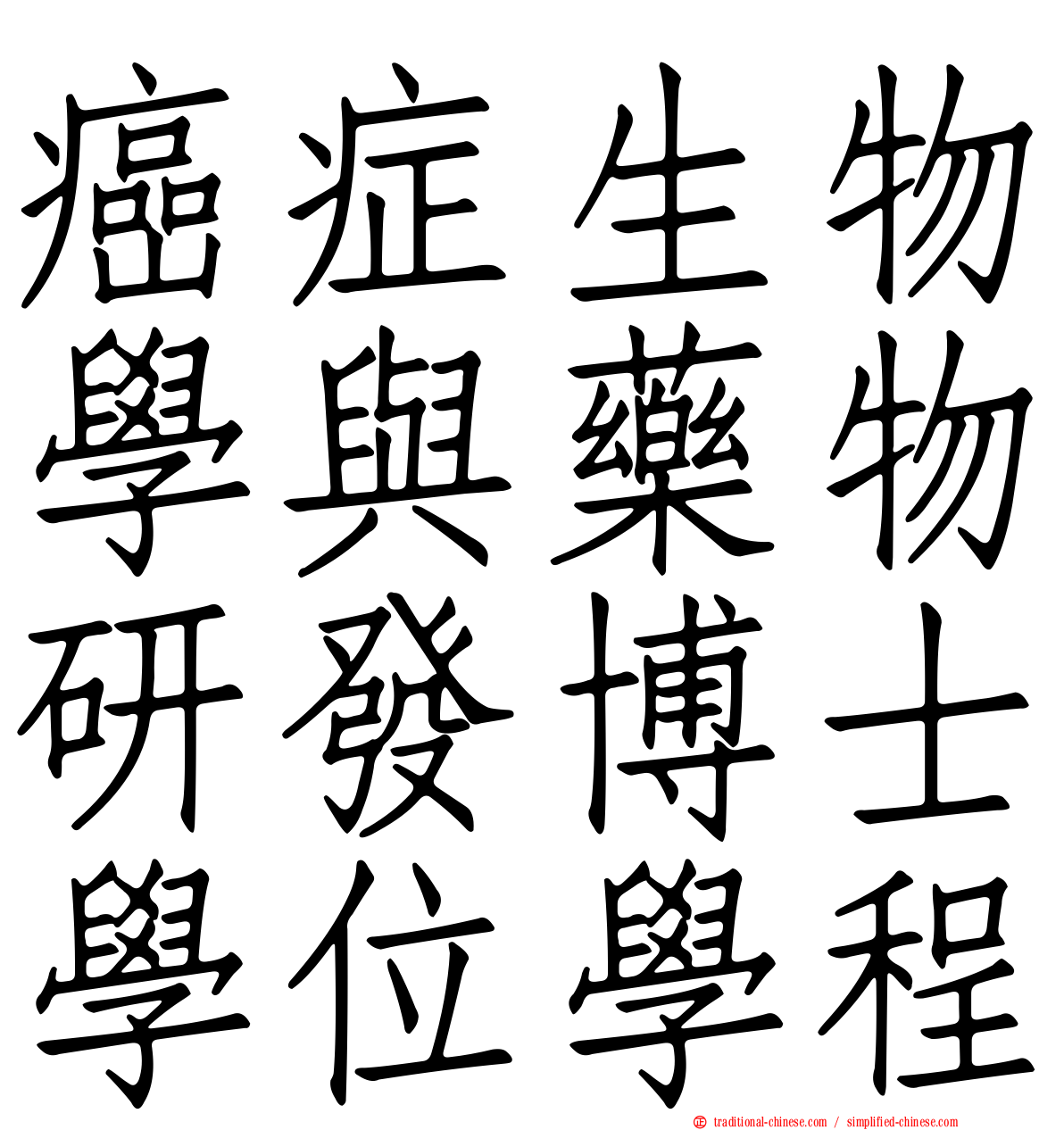 癌症生物學與藥物研發博士學位學程