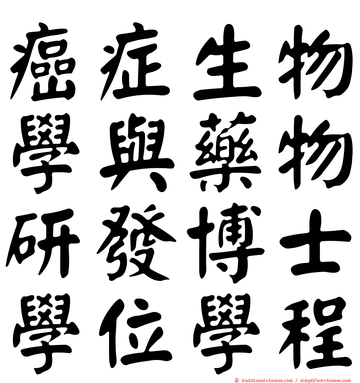 癌症生物學與藥物研發博士學位學程