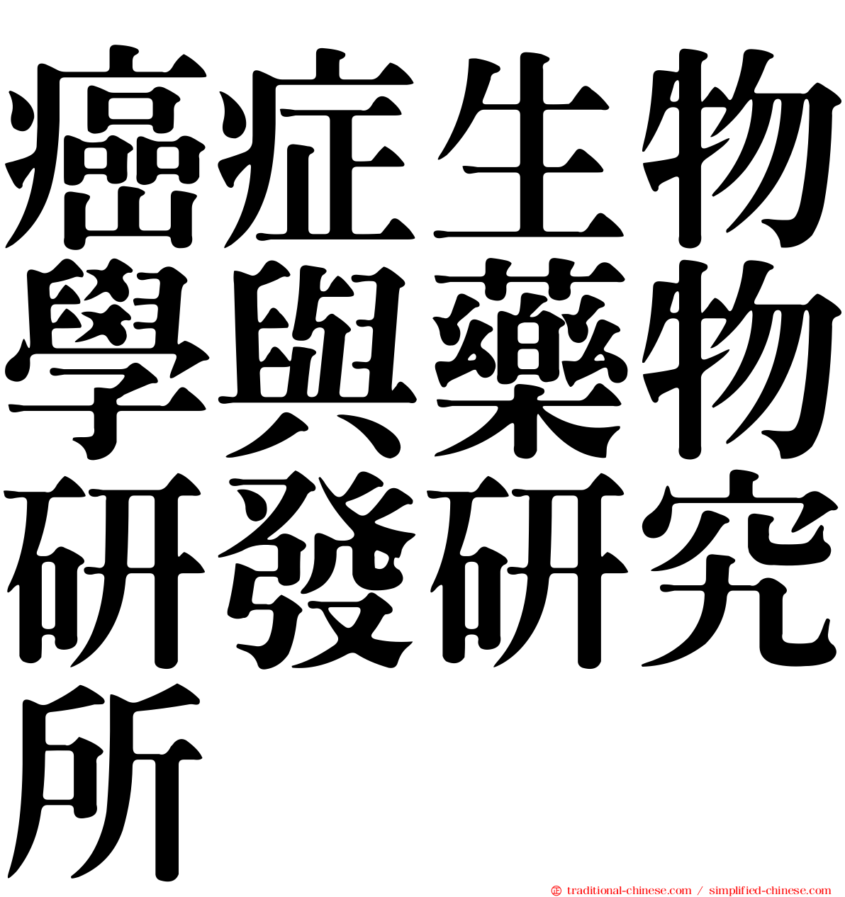 癌症生物學與藥物研發研究所