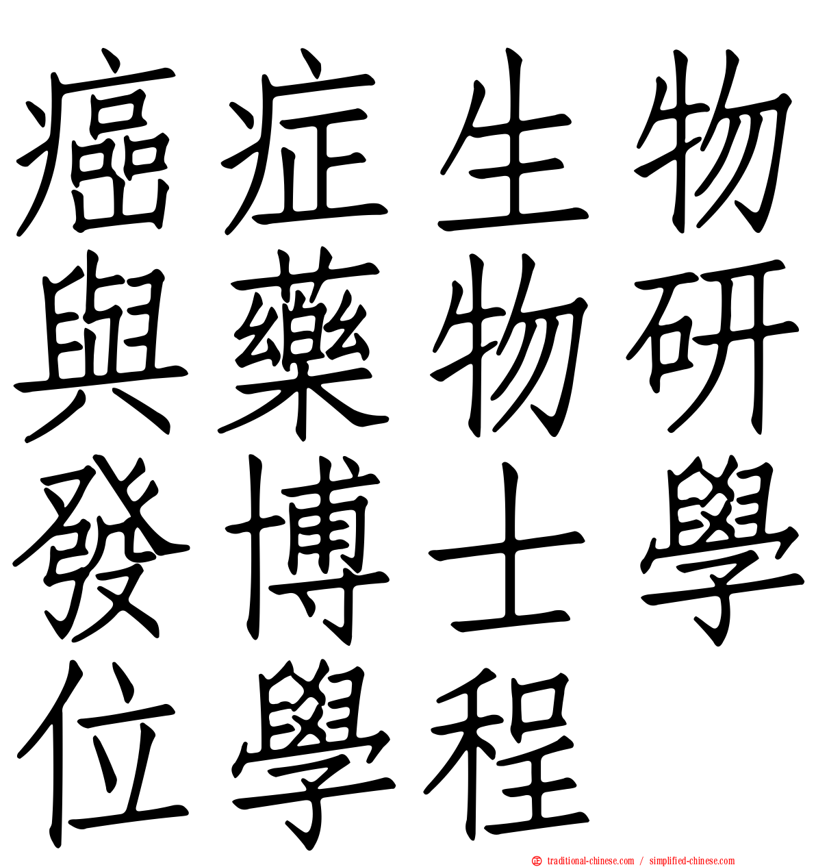 癌症生物與藥物研發博士學位學程
