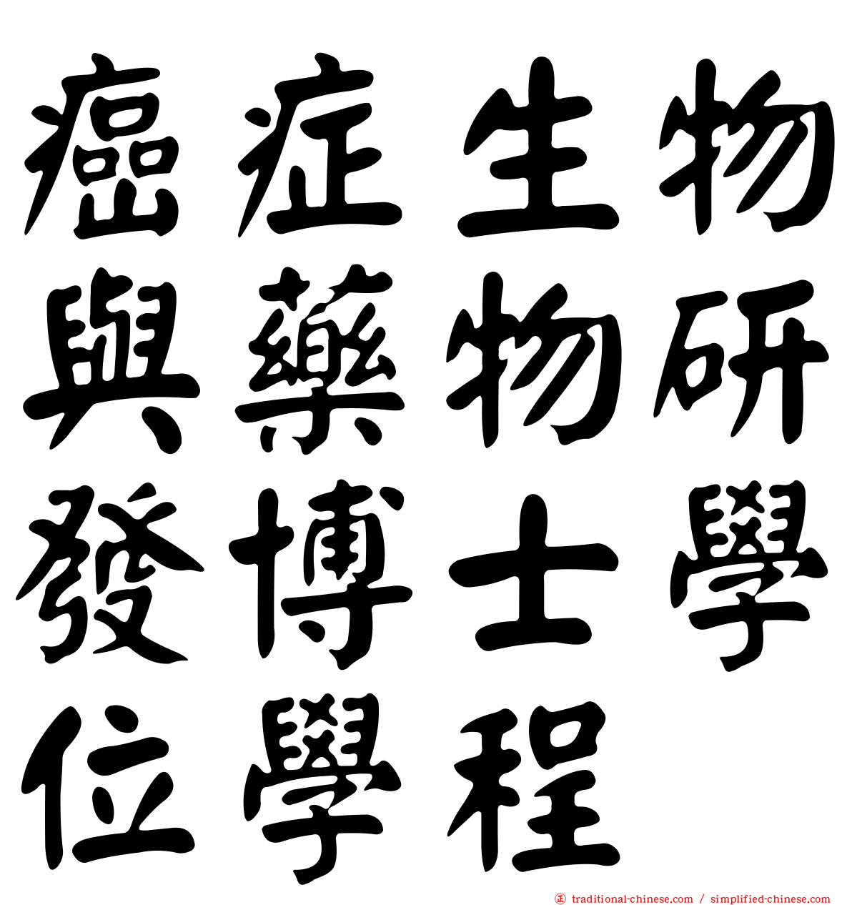 癌症生物與藥物研發博士學位學程
