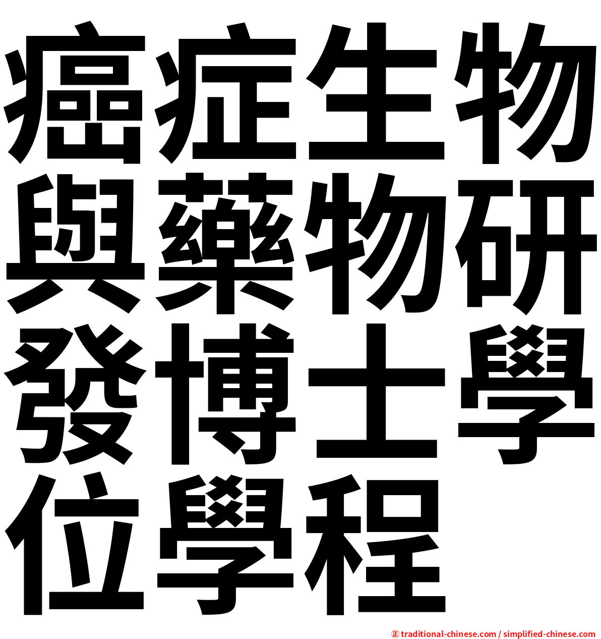 癌症生物與藥物研發博士學位學程