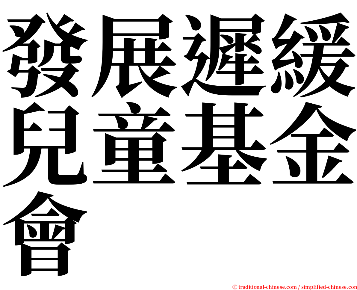 發展遲緩兒童基金會 serif font