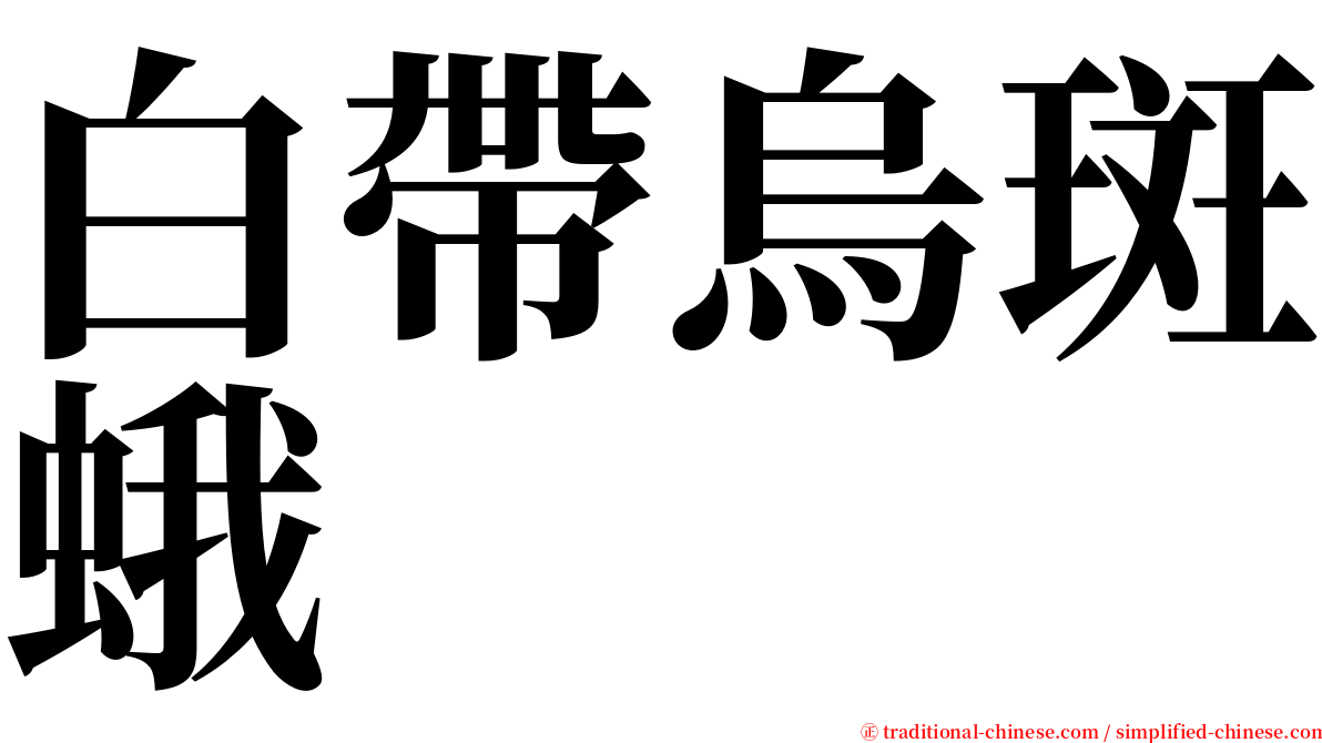 白帶烏斑蛾 serif font