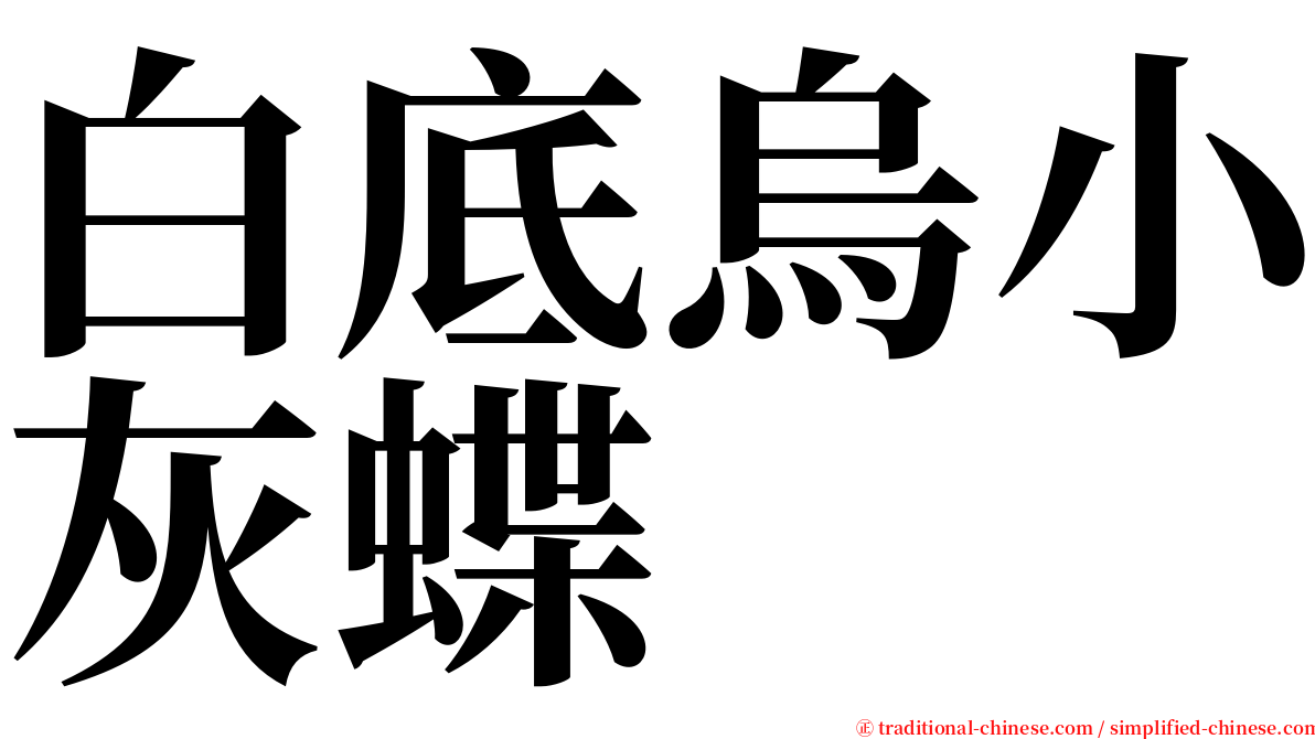 白底烏小灰蝶 serif font