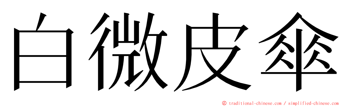 白微皮傘 ming font