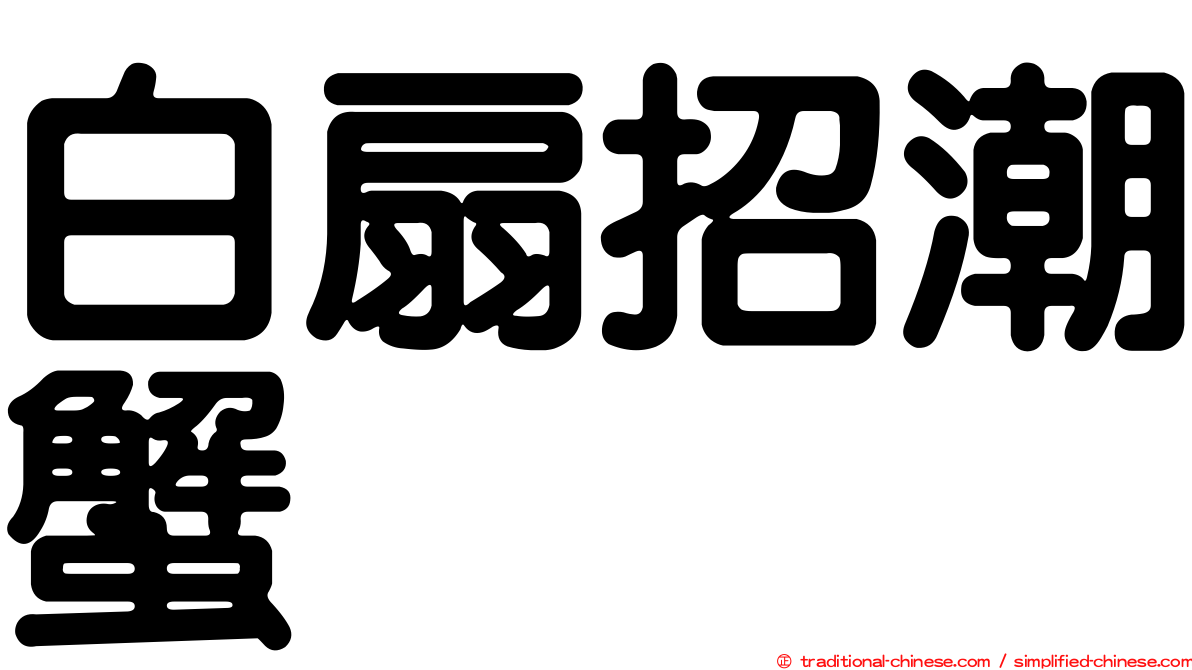 白扇招潮蟹
