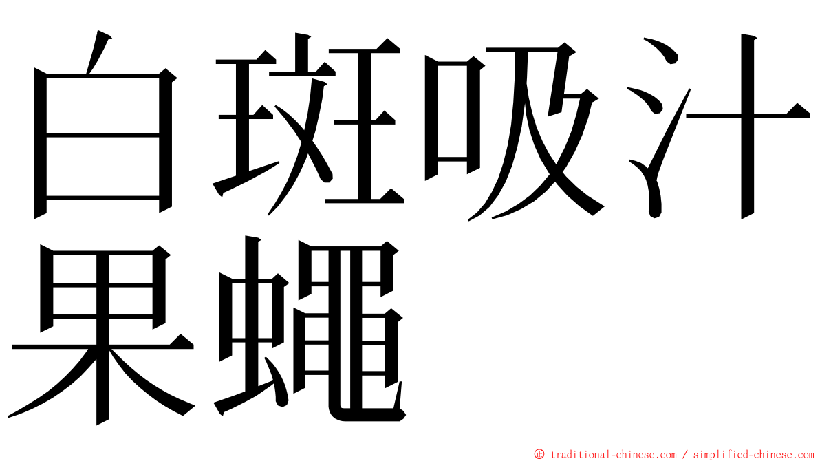 白斑吸汁果蠅 ming font