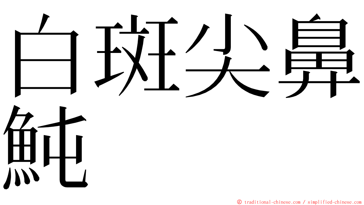 白斑尖鼻魨 ming font