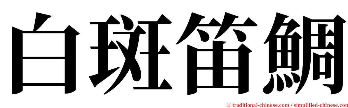 白斑笛鯛 serif font