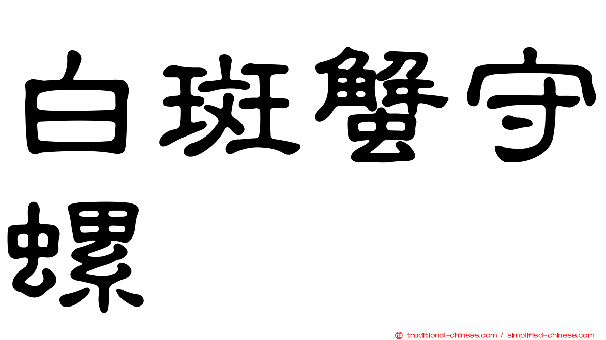 白斑蟹守螺