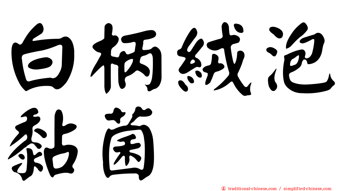 白柄絨泡黏菌