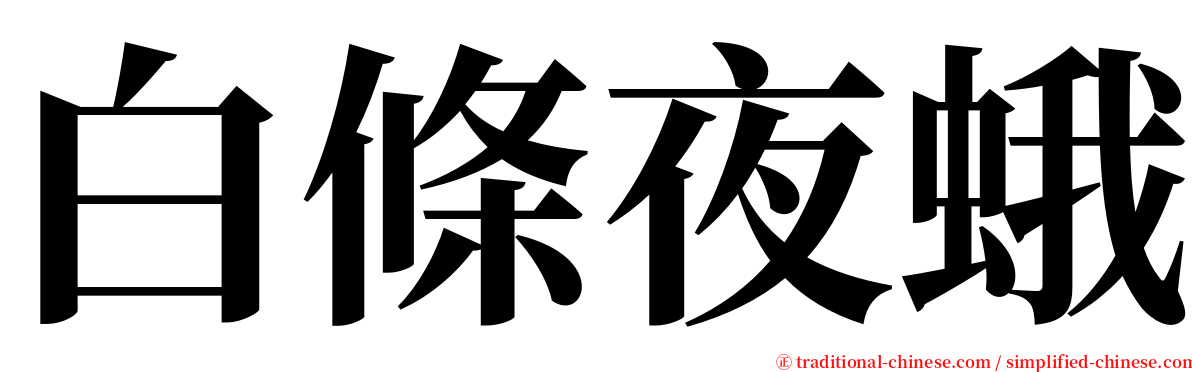 白條夜蛾 serif font