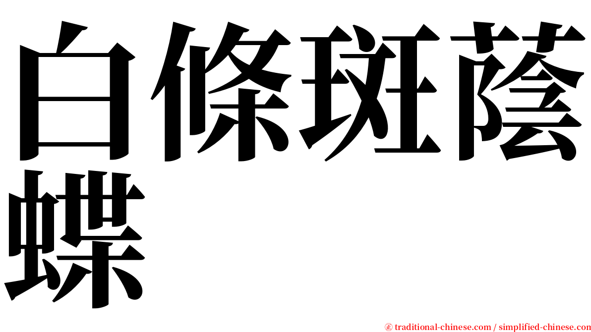 白條斑蔭蝶 serif font