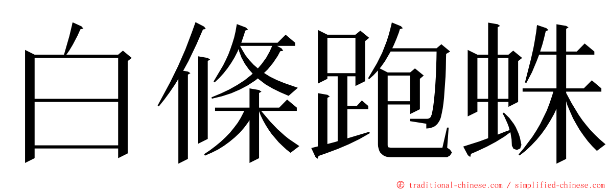 白條跑蛛 ming font