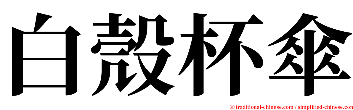 白殼杯傘 serif font