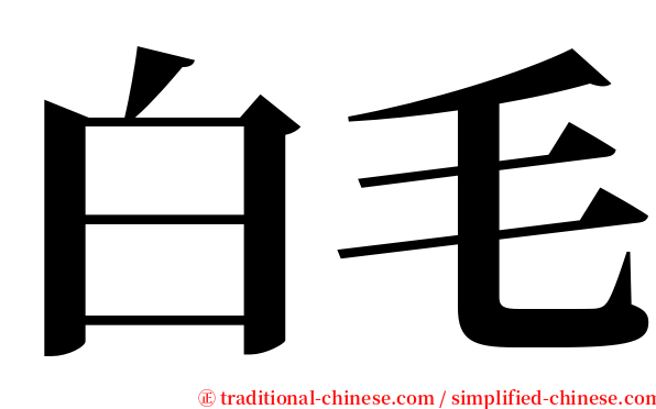 白毛 serif font