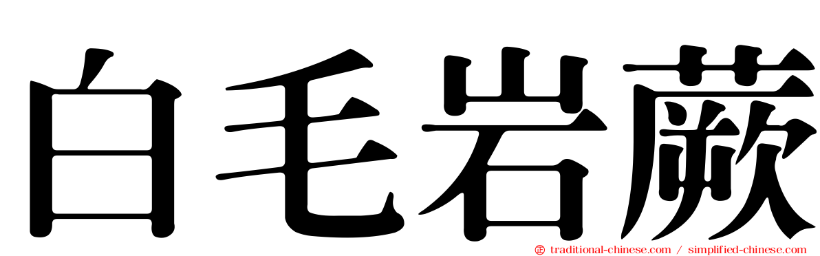 白毛岩蕨