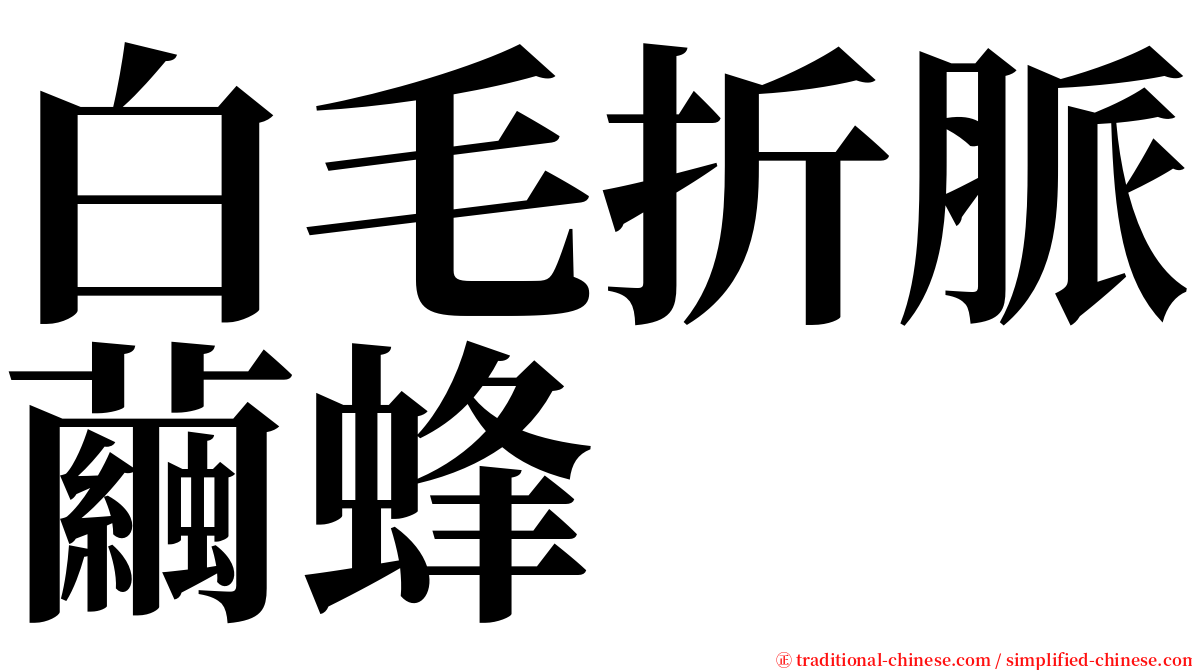 白毛折脈繭蜂 serif font