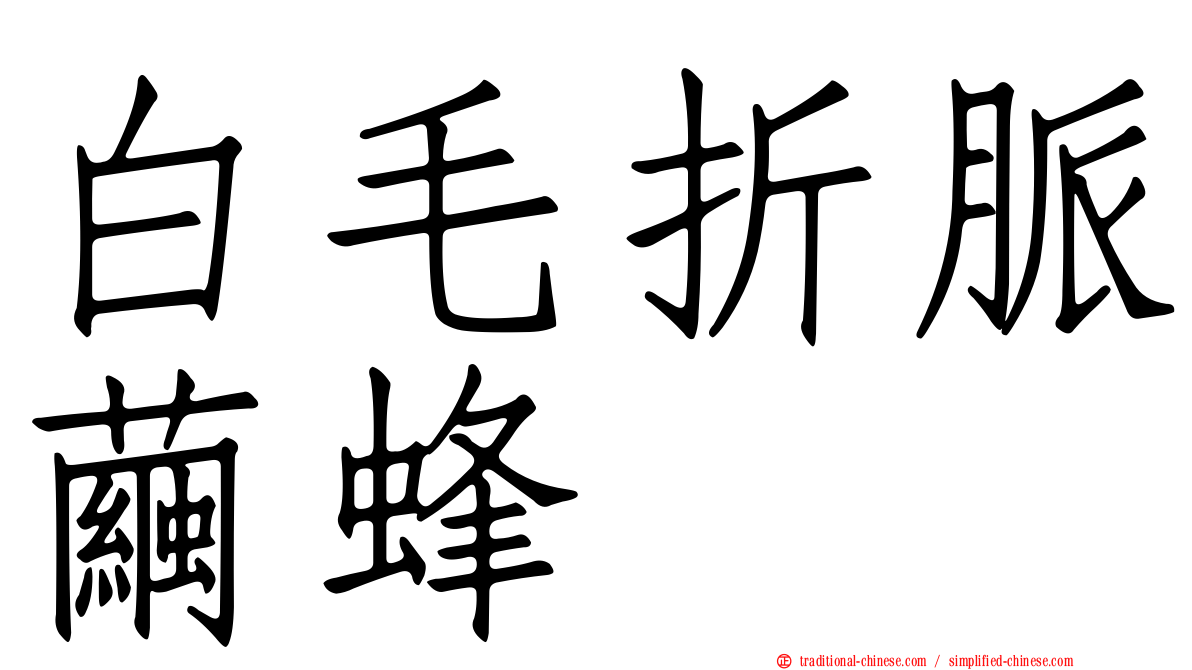 白毛折脈繭蜂