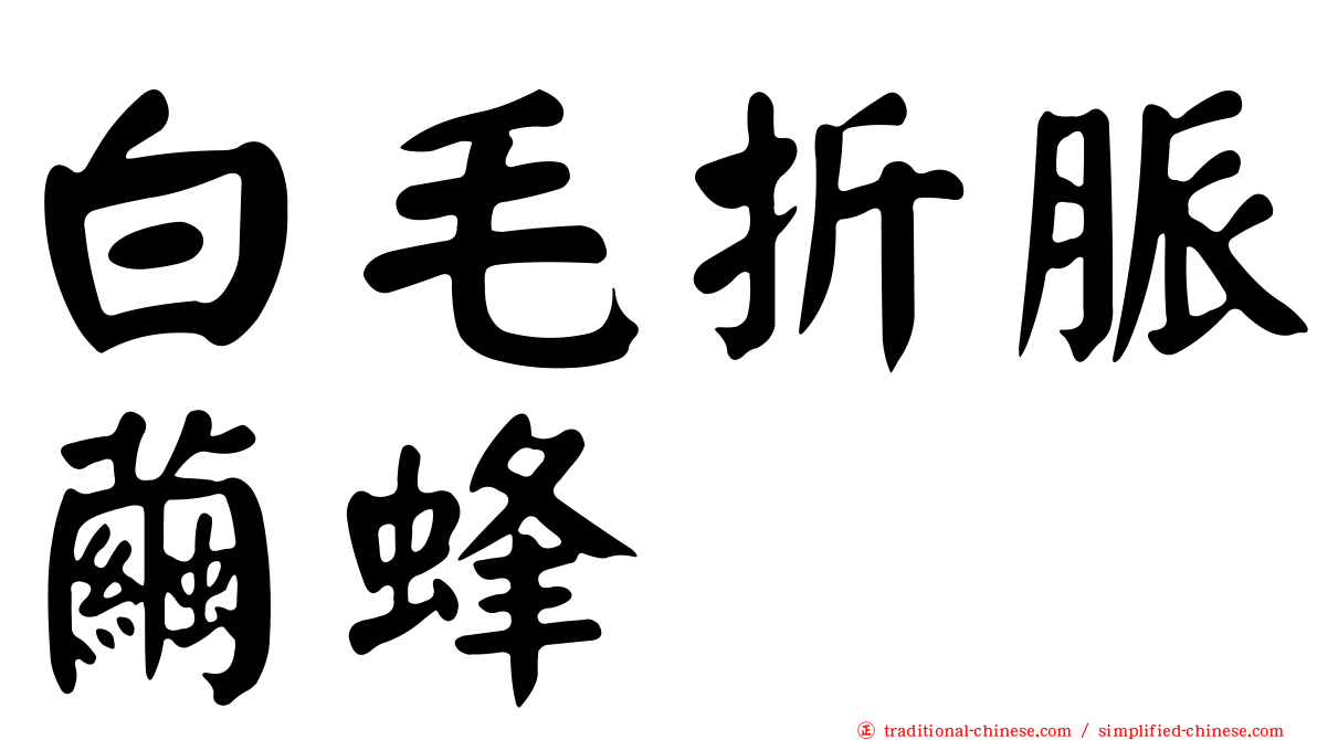 白毛折脈繭蜂