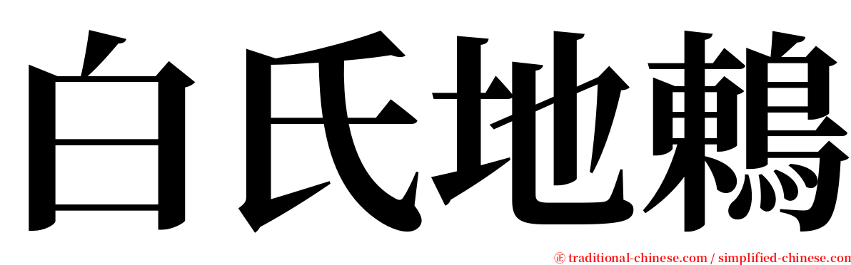白氏地鶇 serif font