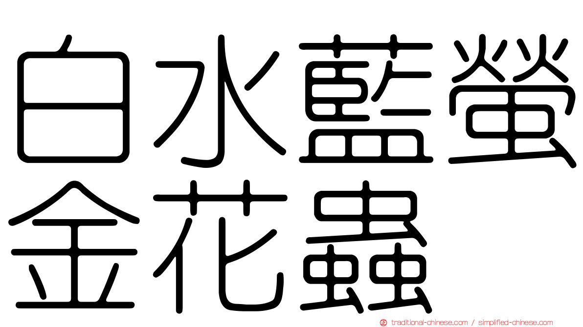 白水藍螢金花蟲