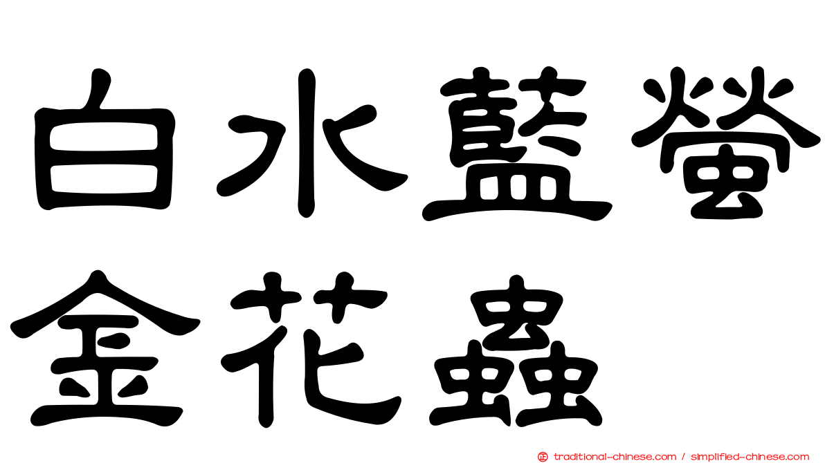 白水藍螢金花蟲