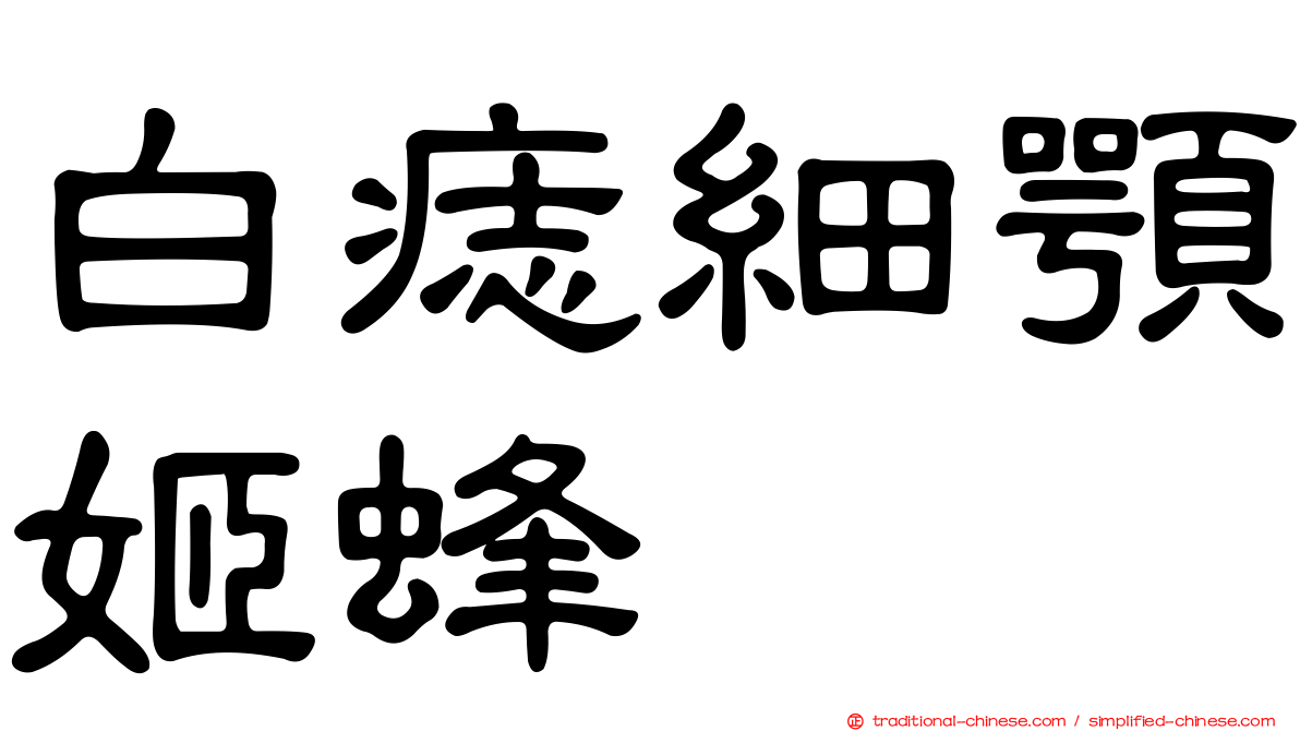 白痣細顎姬蜂