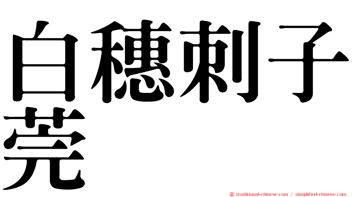 白穗刺子莞