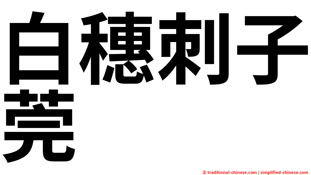 白穗刺子莞