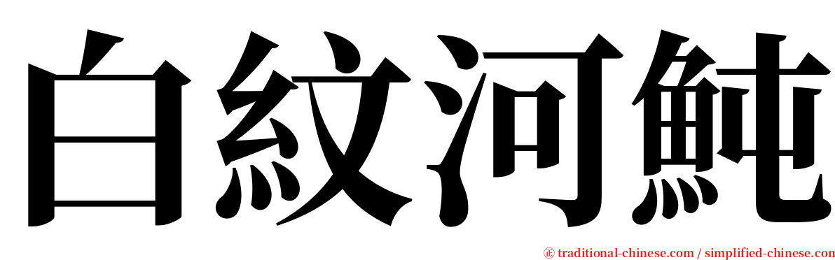 白紋河魨 serif font