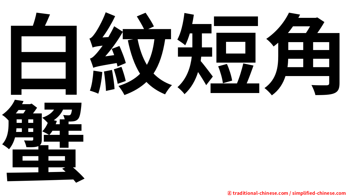 白紋短角蟹