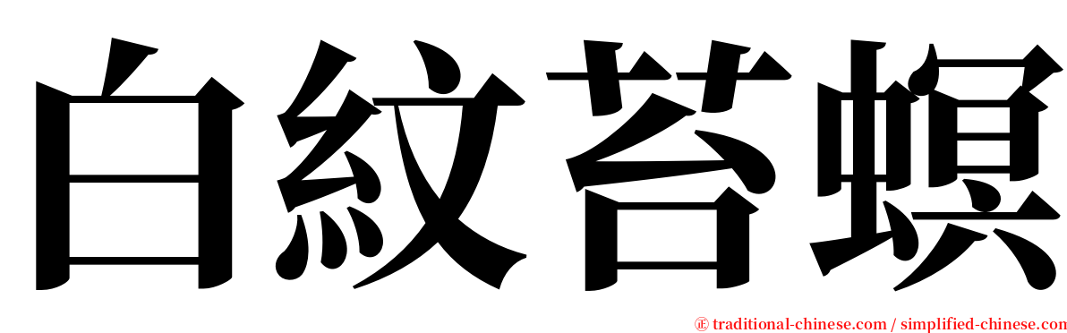 白紋苔螟 serif font