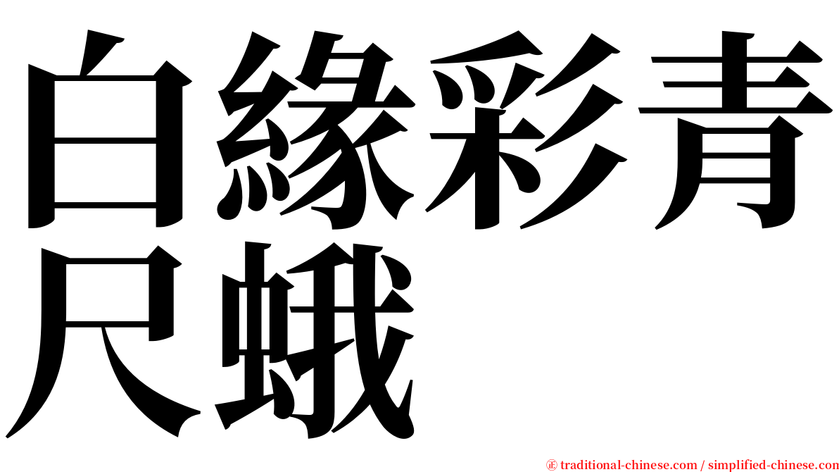 白緣彩青尺蛾 serif font