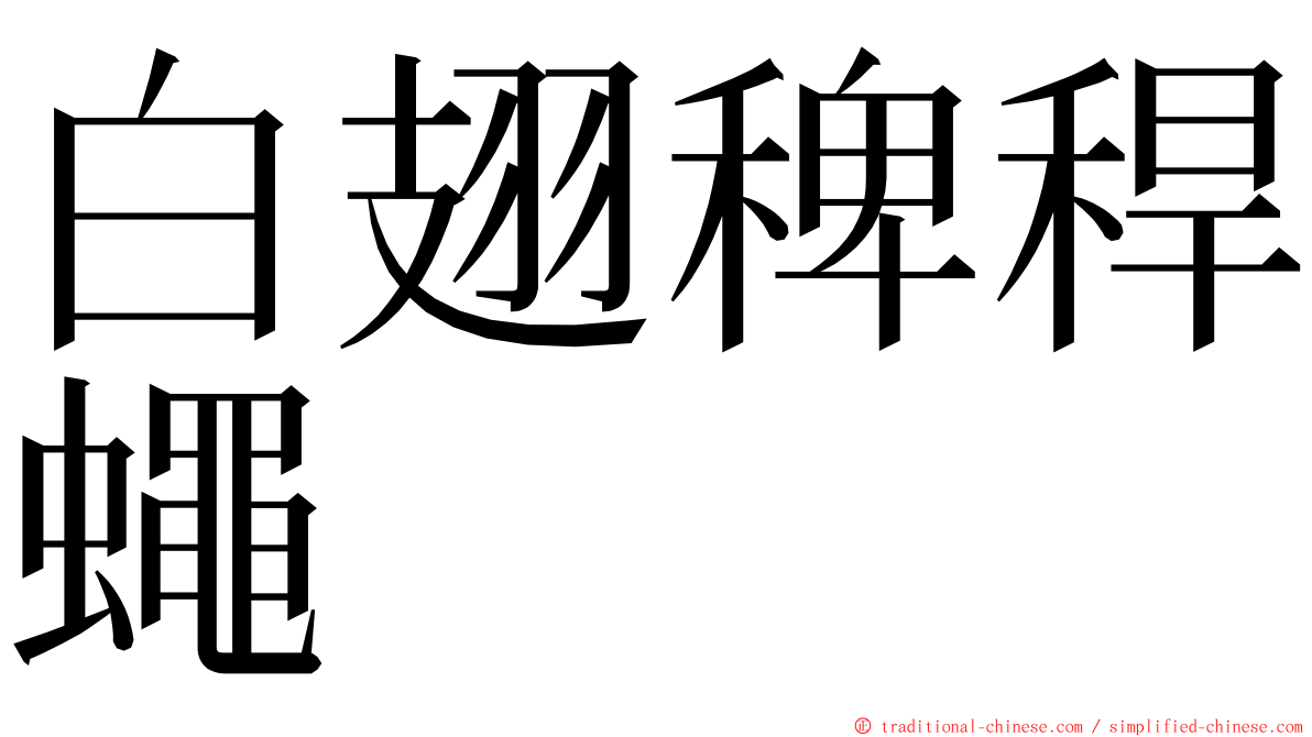 白翅稗稈蠅 ming font