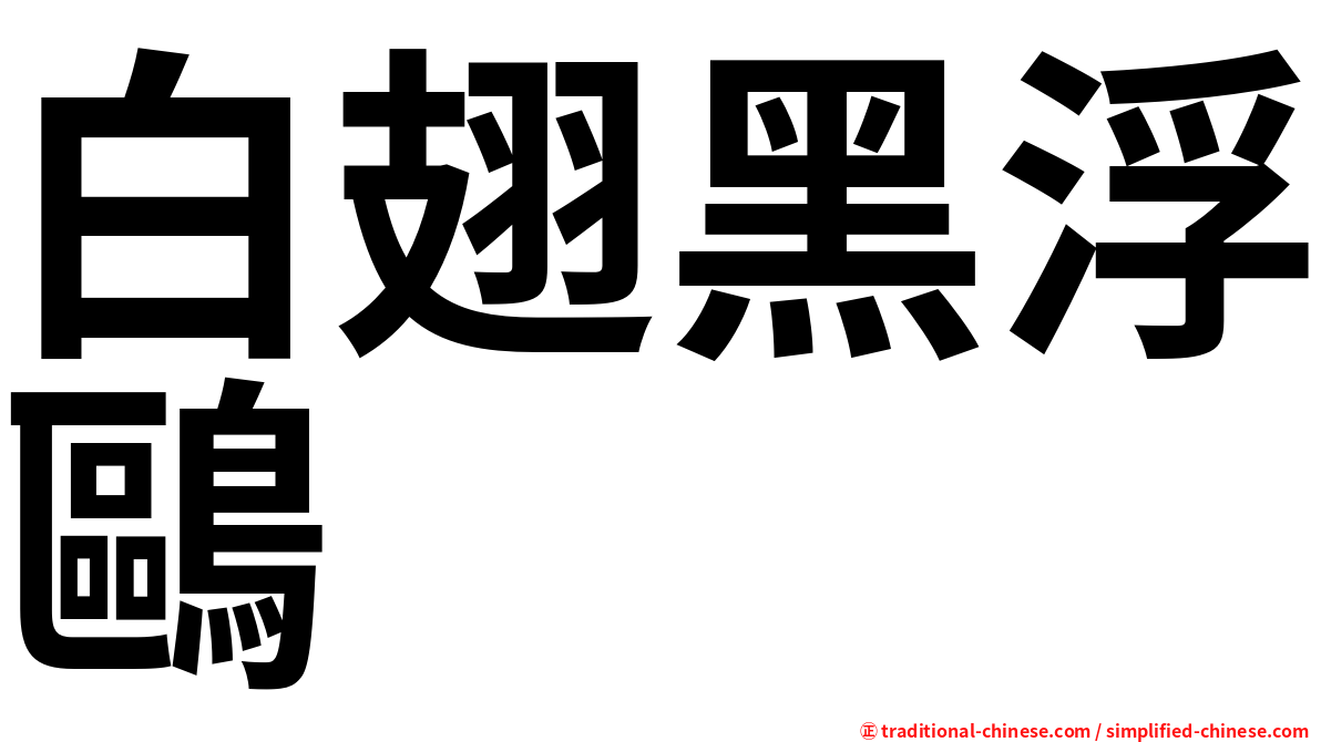 白翅黑浮鷗
